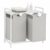 2-Compartment Laundry Sorter Hamper with Top Storage Shelf, White