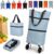 2-in-1 Foldable Shopping Cart with Wheels, Waterproof Rolling Grocery Tote Bag, Collapsible Wheeled Wagon, Expandable Capacity for Supermarket Travel Laundry Storage Daily Errands (A- Light Blue)