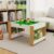 2-in-1 Play Table Set with 2 Chairs, Brick Base and Whiteboard Top