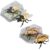 2-Pack Wind-Up Beetle Toy, Movable Head & Tail Bug(Bees+longhorn beetles)