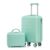 2-Piece Luggage Set, 20″ Carry On Suitcase & 14″ Cosmetic Case, Lightweight ABS Hard Shell Spinner Luggage with Combination Lock, Waterproof Rolling Travel Bag (Mint Green)