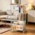 2-Tier Rolling Storage Cart, Stainless Steel Utility Cart, Mobile Organizer for Laundry, Bathroom, Kitchen, Bedroom, Easy Assembly, Compact Design, Versatile Shelving Solution