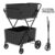 2-Tier Shopping Cart for Groceries, Foldable Utility Cart with 360° Rolling Wheels, Double Basket