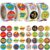 2000 Pieces 1 Inch Reward Stickers for Teachers Motivational for Children,Self-Adhesive Labels Fun Motivational Stickers for Student,4 Rolls 32 Styles Labels