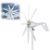2000W Wind Turbine Generator Kit with 8 Corrosion Resistant Nylon Fiberglass Blades, 24V 3-Phase AC Windmill Generator for Solar Wind System Marine RV Home, Low Noise, 2.0m/s Start-up White