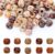200 Pack Barrel Wood Beads 16x17mm Large Hole Painted Spacers(200 Pieces)