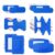 200Pcs 6 Shapes Blue Metal Detectable Waterproof Bandages, PE Material Wound Strips,Food Service Sterile Breathable Bandaids,Adhesive Bandages for First Aid Skin Wound Protection Care (Blue, 200)