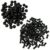 200Pcs Black Bamboo & Round Glass Beads Craft, Natural Black Agate Stone Tube Beads, Transparent Bamboo Joint & Round Bead, DIY Craft Loose Bead for Necklace Bracelet Earring Jewelry Making