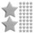 200pcs Decorative Star Paper Fasteners for DIY Crafting, Silver Iron