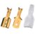 200 Pcs Female Spade Connectors Kit, Gold 6.3 mm Disconnect Terminals with Insulating Sleeves, Cold Press Wire Crimp Connector for AWG 20-14 0.5-2.5 mm² Electrical Wiring, Automotive Audio