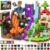 200 PCS Magnetic Blocks with Light Up Blocks – Magnetic Building Blocks, Magnetic Construction Cube Toys, STEM Sensory Learning Toys, Easter Christmas Birthday Gifts for Toddlers Boys and Girls Age 3+