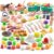 200Pcs Mini Play Kitchen Accessories for Kids, Pretend Cooking Playset with Cookware, Tableware & 2 Fruit Sets, Learning Gift for Girls, Boys, Toddlers, Pink