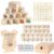 200Pcs Wooden Baby Blocks for Baby Shower,Baby Shower Blocks to Decorate,62 Wooden Blocks(52 Alphabet-Stamped+10 Blank),100 Templates to Paint,36 Acrylic Marker,1 Wooden Sign,1 Storage Box