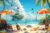 200 Piece Wooden Seaside Puzzle, Beach Landscape Artwork, Ready-to-Frame Print, Calming Hobby Gift for Adults