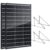 200W N-Type Bifacial Solar Kit,12V 2x100W 16BB 25.6% High-Eff Cell,IP68 PV Module for RV/Marine/Cabin/Roof/Farm + 28″ Adjustable Tilt Mount Brackets for 50-200W Panels