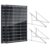200W N-Type Bifacial Solar Kit, 12V 2x100W 16BB 25.6% High-Eff Cell, IP68 PV Module for RV/Marine/Cabin/Roof/Farm + 45″ 0-90° Adj Tilt Mount Brackets for 100-400W Panels