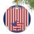 2026 Christmas Ornaments, Independence Day Round 3″ Ceramic Christmas Ornaments for Friend, American Flag Patriotic Star Red Striped Double-Side Ornament Xmas Decorations