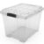 20 Gallon Max Pro Clear Storage Tote Bin With Clear Lid And Base Heavy Duty Stackable Plastic Container For Garage Basement Closet Household Seasonal Item Organization Solution