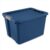 20 Gal Storage Bin, Blue Plastic with Latch Lid, Stackable, Heavy Duty