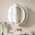 20 Inch Round Lighted Medicine Cabinet with Mirror, LED Medicine Cabinet with 3-Color Lights 2700K-6500K, Dimmable, Anti-Fog, USB Outlet, White Mirror Cabinet with Storage for Bathroom, Surface Mount