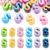 20Pcs Iridescent Letter Beads Big 3D Alphabet Beads for Jewelry Making
