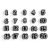 20Pcs Silicone Numbered 1-20 Pencil Toppers (Black)