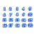 20PCS Silicone Numbered Pencil Toppers 1-20 (Blue)