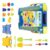 20 Piece Beach Sand Toys Set Portable Travel Beach Toys with Bucket, Carry Handle, Shovels, Watering Can and Sand Shapes Sandbox