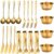20 Piece Charcuterie Board Serving Set, Stainless Steel Flatware in Gold, Includes Spoons, Forks, Butter Knives, Clips, and Bowls, for Parties, Picnics, Barbecues, Dining, Everyday Meals