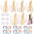 21 Pcs Unfinished Wood Cutouts, Blank Wooden Electric Guitar Slices with 6 Sets Pigments and 6 Palettes, Unfinished Musical Instrument Decorations for DIY, Crafts Class