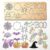 22x11cm 12-in-1 Halloween Wooden Cutting Die, Flat Wood Mold with Pumpkin Ghost Bat Skull Cat Boo Patterns, for Glitter Cardstock Felt Leather Scrapbook Hair Bow Gift Tag Crafts
