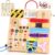 23-in-1 Montessori Busy Board with LED Lights Educational Wooden Activity Toy for Toddlers Ages 1-3, Travel Sensory Board with Switches Locks Music Box Fine Motor Skills Learning Toy for Boys Girls
