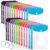 24 Pack Binder Folders with Pockets 11 Holes Expandable Dividers for 2/3/4 Ring Document Pouch with Label Loose-Leaf Transparent Binder Organizer for School Home Office