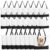 24 Pack Canvas Tote Bags with Zipper, HWJH Blank Reusable Grocery Bags, Widened Washable Bag with Inner Pocket, Shopping Travel Large Tote Bag for DIY Heat Transfer, Christmas Craft Gift (Black/White)
