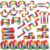 24 Pack Fidget Toys Bulk, Snap and Click Wacky Tracks Fidget Toy, Sensory Puzzles, Rainbow Party Favors, Classroom Rewards, Stocking Stuffers, Stress Relief Treasure Box Prizes for Kid, Teens, Student