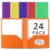 24 Pack Plastic Folders with Pockets and Prongs, Poly File Folders