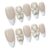 24Pcs Almond Wearable Press On False Nails Long French Colorful Flower Pearl Design Summer Finished Fake Nail Manicure Kit(Y3)