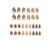 24Pcs Leopard Print Press-On Nails Almond Shape with Gold Flower Decorations, Medium Fake Nails Kit