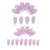 24Pcs Long Almond Shaped French Heart Press On Nails With 1 Jelly Gel And 1 Nail File Manicure Kit(C)