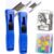2/4Pcs Portable Binder Clip Stapler with 200 Refill Clips (2, Blue)