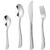 24 Pcs Stainless Steel Silverware Set, 304 Dishwasher Safe Utensils for 6, Heavy Duty Steak Knife Fork Spoon Set, Ergonomic Curved Handle, Mirror Polished Dining Cutlery for Home Kitchen