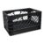 24QT Heavy Duty Plastic Milk Crate, Black Stackable Storage Bin with Reinforced Handles, High Density Polyethylene Organizer for Garage Home Dorm Office, Indoor Outdoor Use