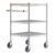 24″ x 29 3/4″ 3-Shelf Chrome Utility Cart with U-Handle and Wood Insert