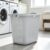 2.5 Bushel Extra-Large Plastic Laundry Hamper in Soft Silver