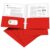 25 Pack Red Double‑Pocket Glossy Folders for School, Office & Business