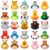 25 Pcs Animal Rubber Ducks, Ducks Bulk with Mesh Carry Bag, Mini Rubber Duckies for Baby Bath Toys, Kids Toddler Summer Pool Toys Birthday Gifts Party Favors