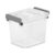 2.5 Qt Stackable Storage Bin, Clear Plastic with Write-On Latch, 5-Pack