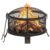 26.6 inch Fire Pit with Poker, Heavy Duty Steel Wood Burning Fireplace for Backyard Patio Garden Outdoor Heating, Rustic Black