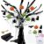 26 Pcs DIY Halloween Classroom Tree Bulletin Board Decor Set 3D Black Halloween Tree Decorations Bat Pumpkin Cat Ghost Spider Black Kraft Paper Roll Spider Web for Indoor Home Decor
