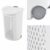 26″ White Plastic Rolling Laundry Hamper with Lid and Handle